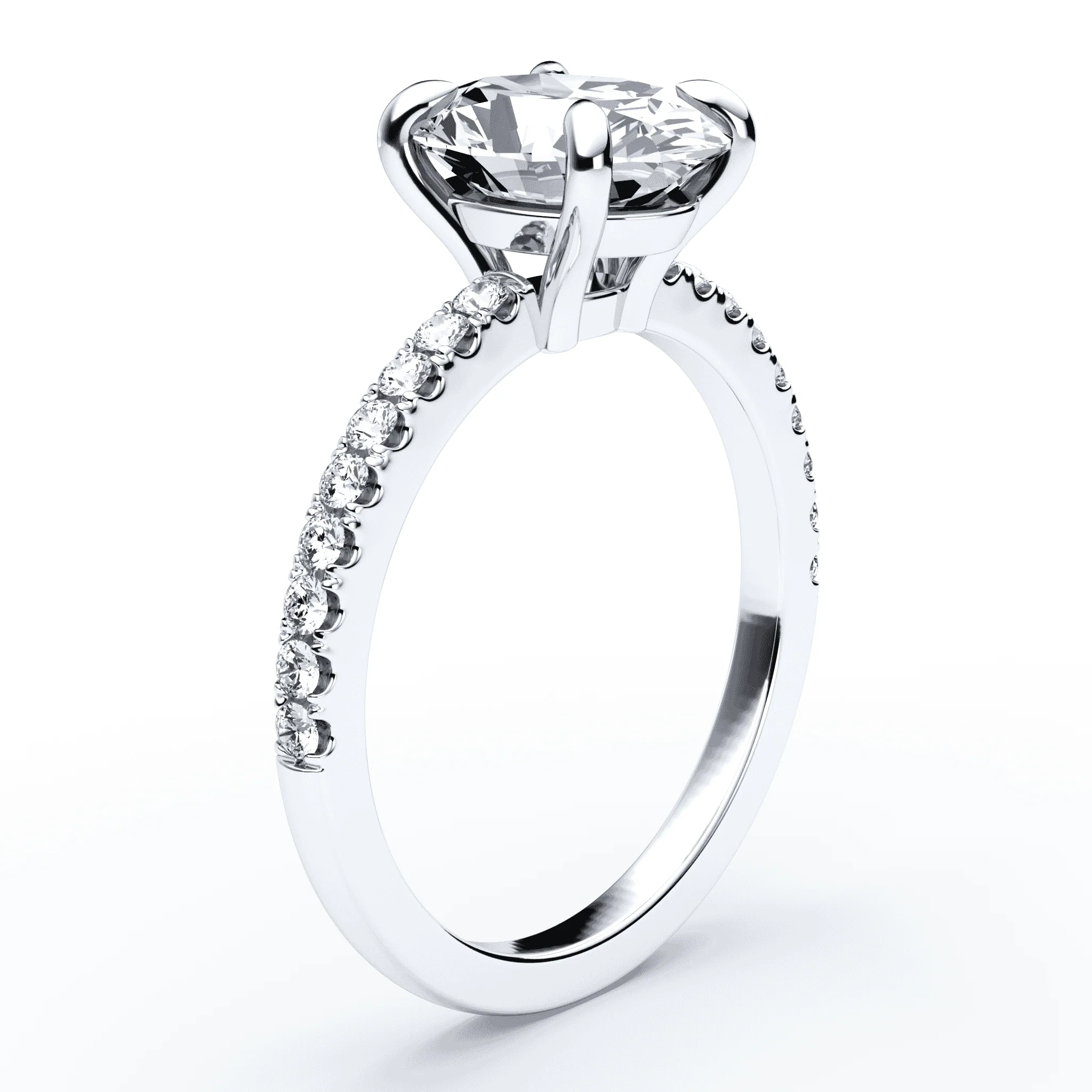 Oval Low Profile Pave Ring - Image 2