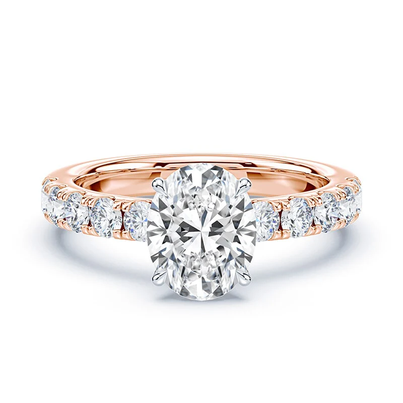Oval Low Profile Wide Pave Ring