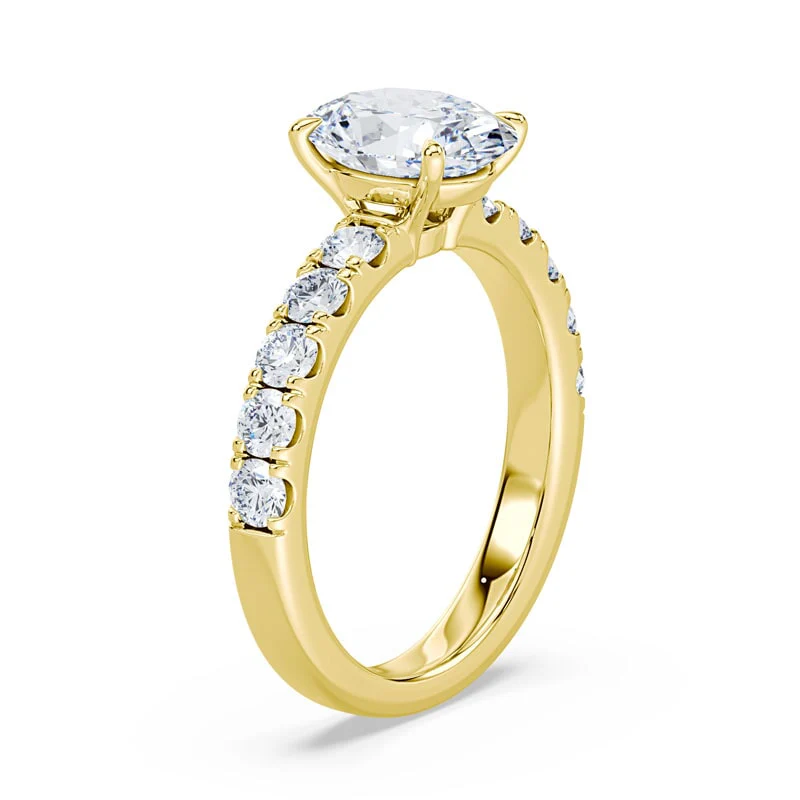 Oval Low Profile Wide Pave Ring - Image 2