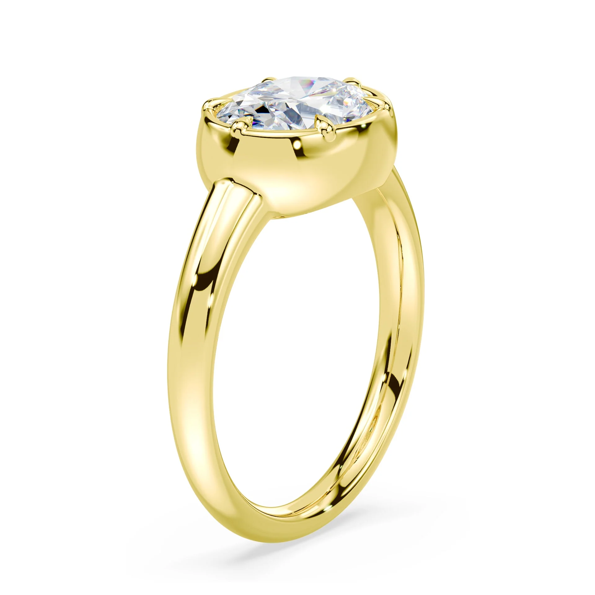 Oval Cut East West Button Back Ring - Image 2