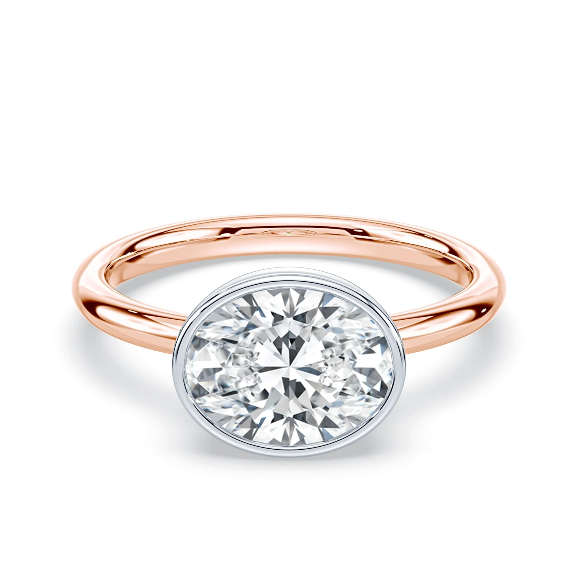 Oval East-West Bezel Ring