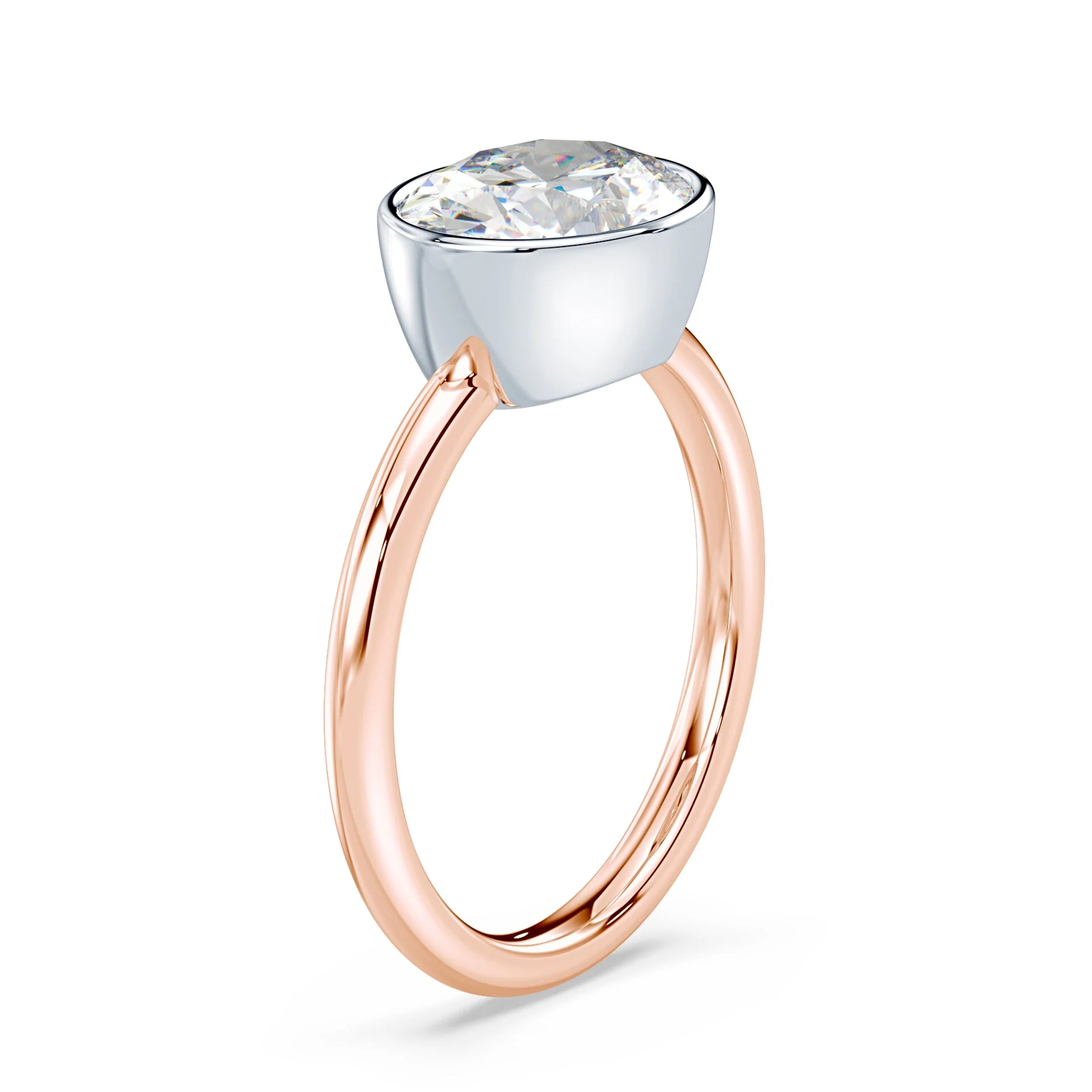 Oval East-West Bezel Ring - Image 2