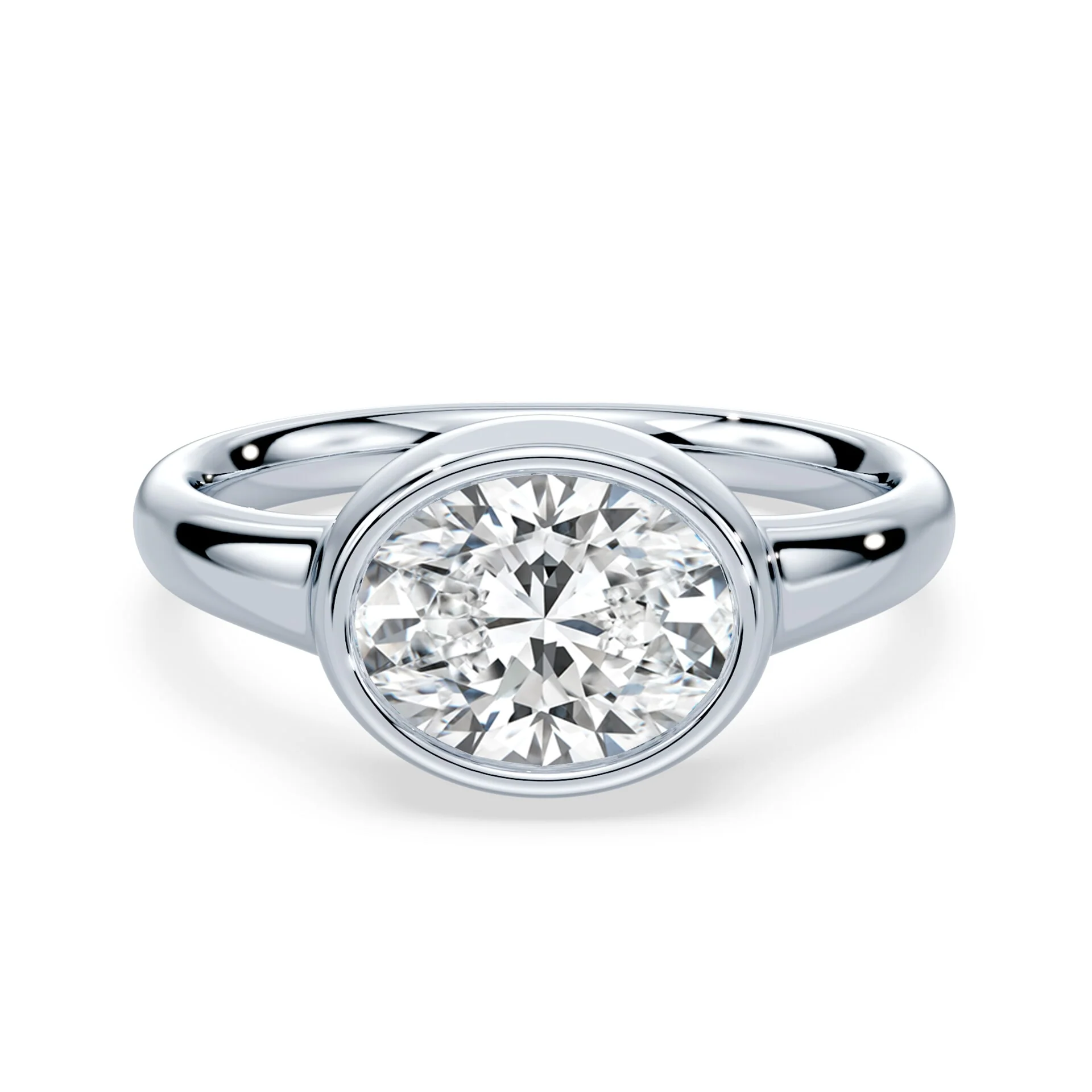 Oval East-West Wide Bezel Ring