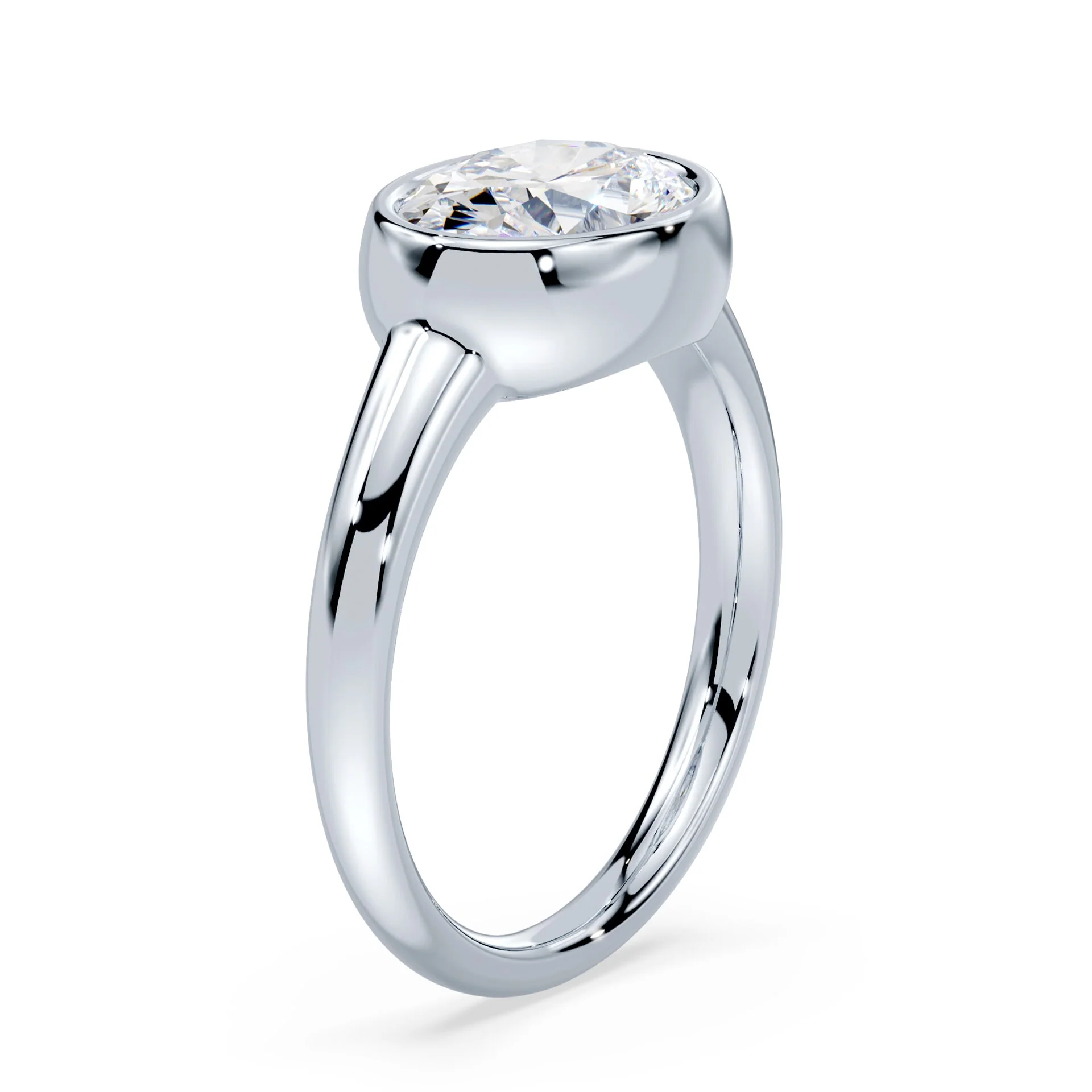 Oval East-West Wide Bezel Ring - Image 2