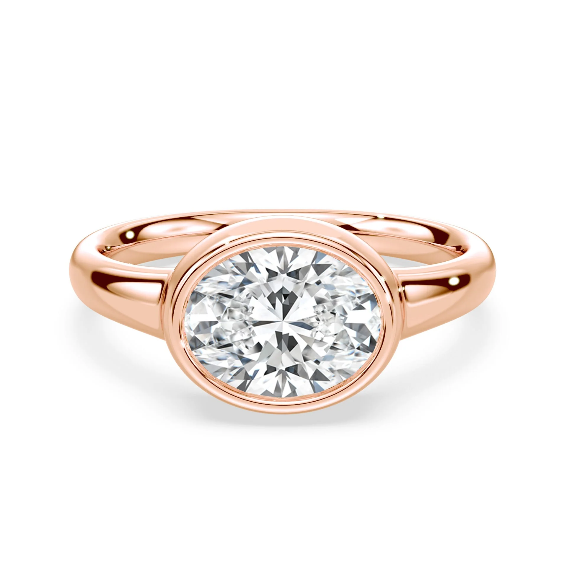 Oval East-West Wide Bezel Ring