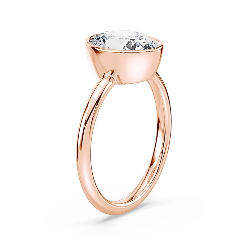 Oval Bezel Engagement Ring - Image 2