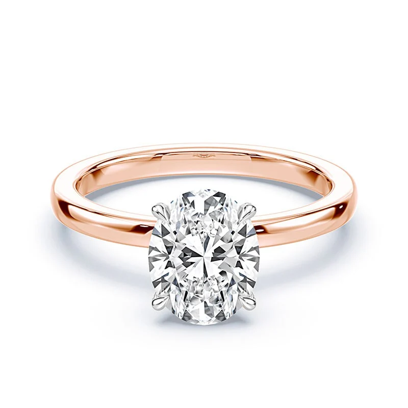 Oval Pave Prongs Engagement Ring