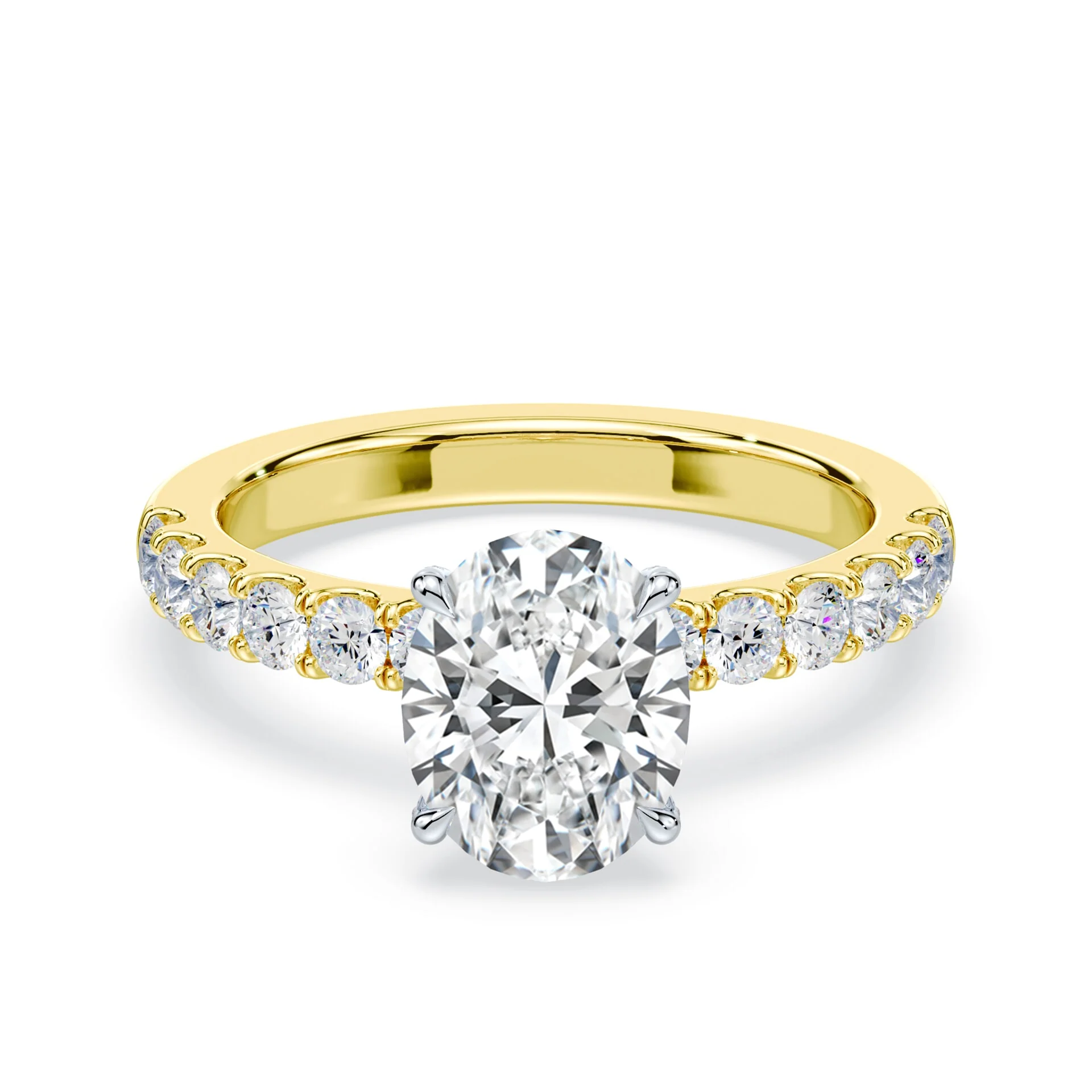 Oval Allover Diamond Medium Band Ring