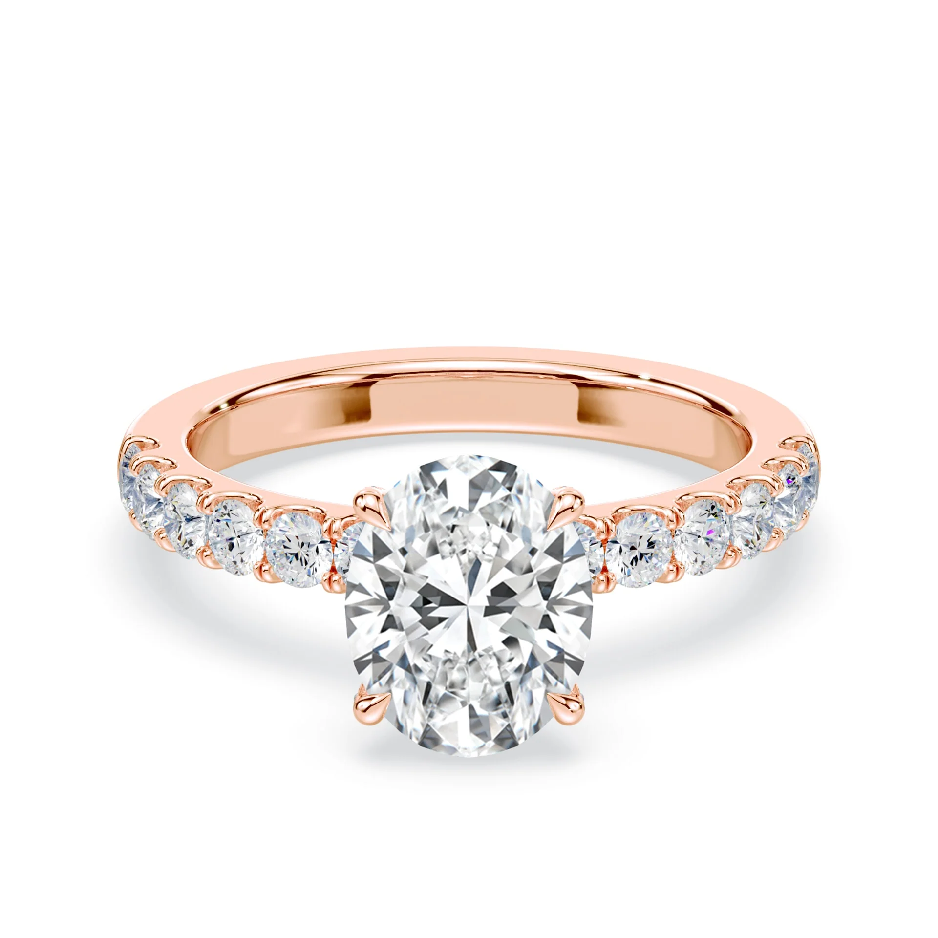 Oval Allover Diamond Medium Band Ring