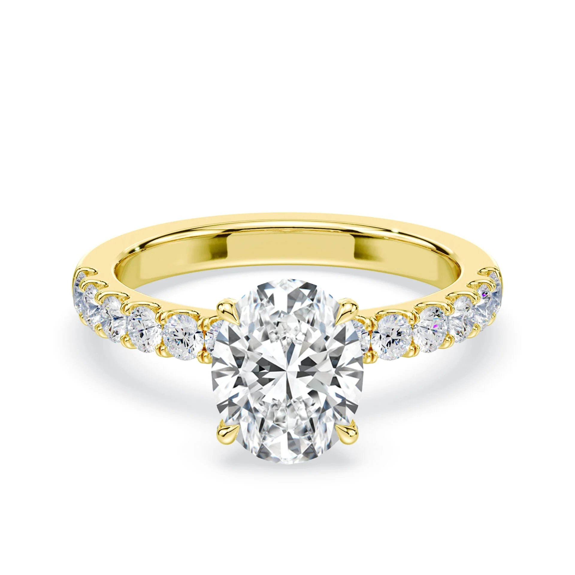 Oval Allover Diamond Medium Band Ring