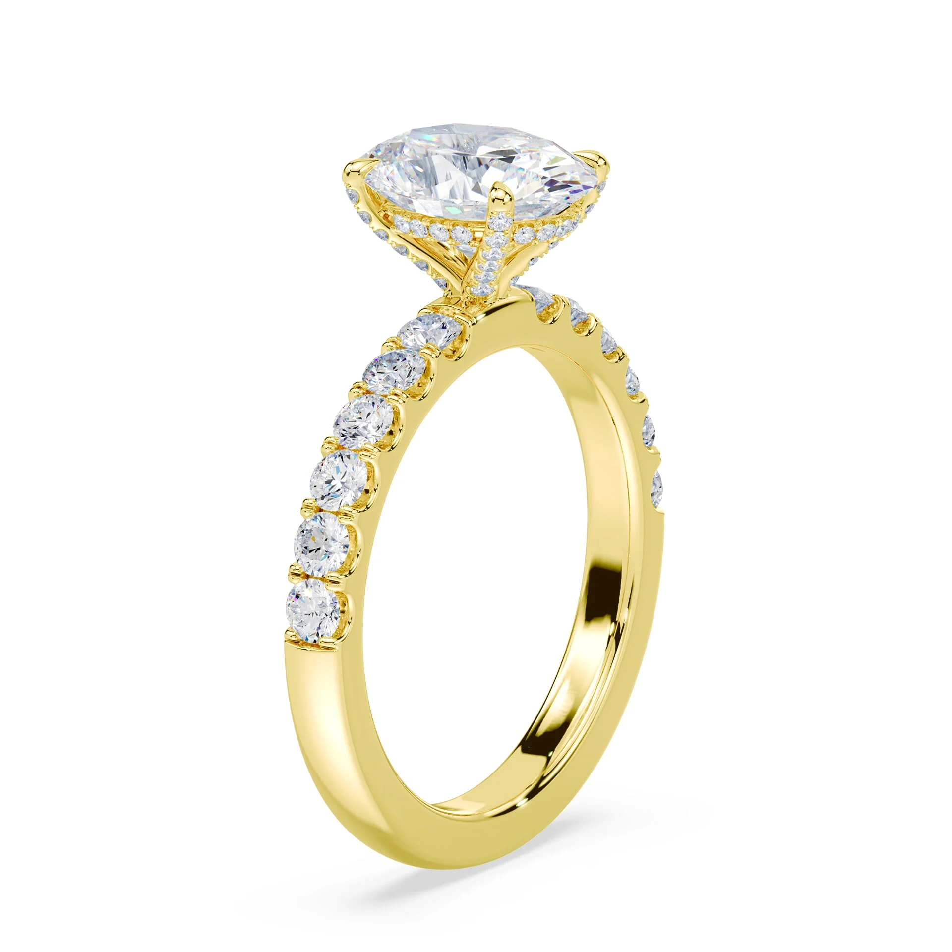Oval Allover Diamond Medium Band Ring - Image 2