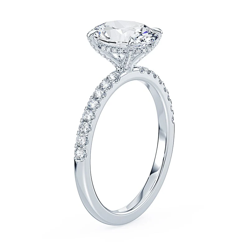 Oval Allover Pave Engagement Ring - Image 2