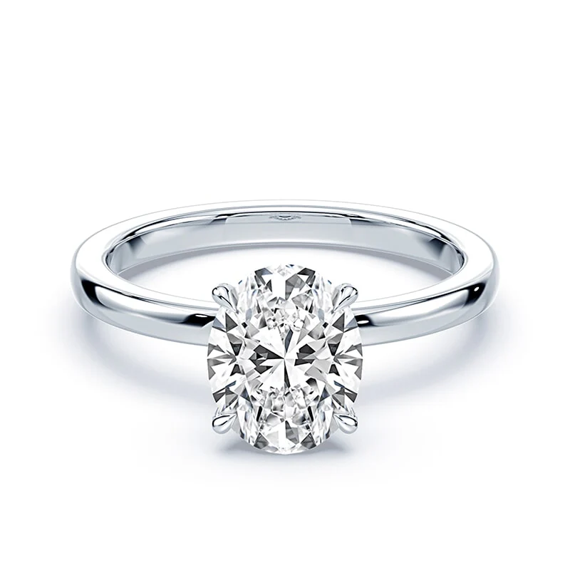 Oval Pave Prongs Engagement Ring