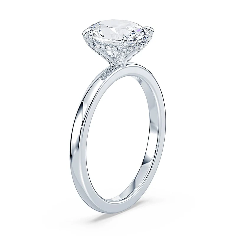 Oval Pave Prongs Engagement Ring - Image 2