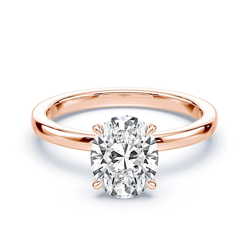 Oval Pave Prongs Engagement Ring