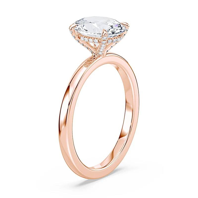 Oval Pave Prongs Engagement Ring - Image 2