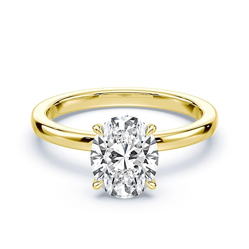 Oval Pave Prongs Engagement Ring