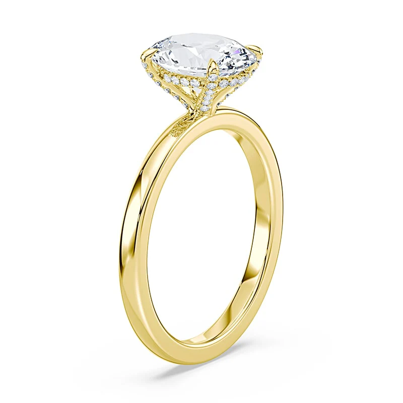 Oval Pave Prongs Engagement Ring - Image 2