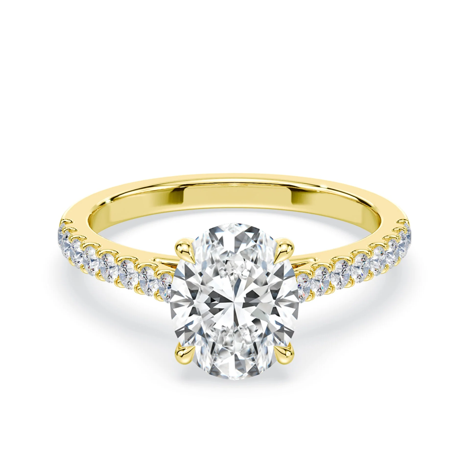 Oval Pave Cathedral Ring