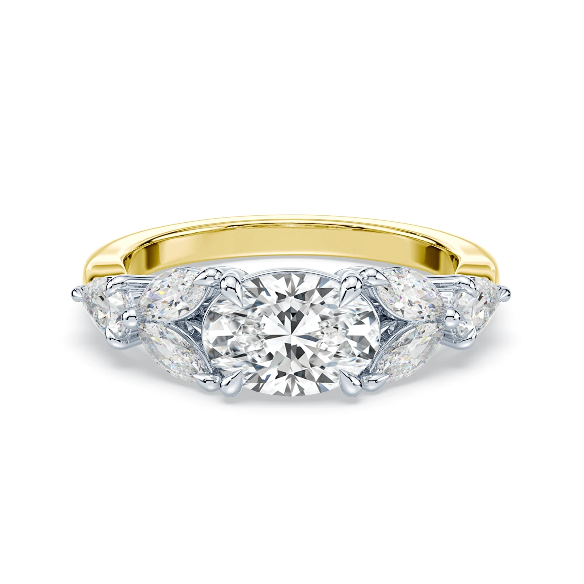 Oval Floral Lab Diamond Ring