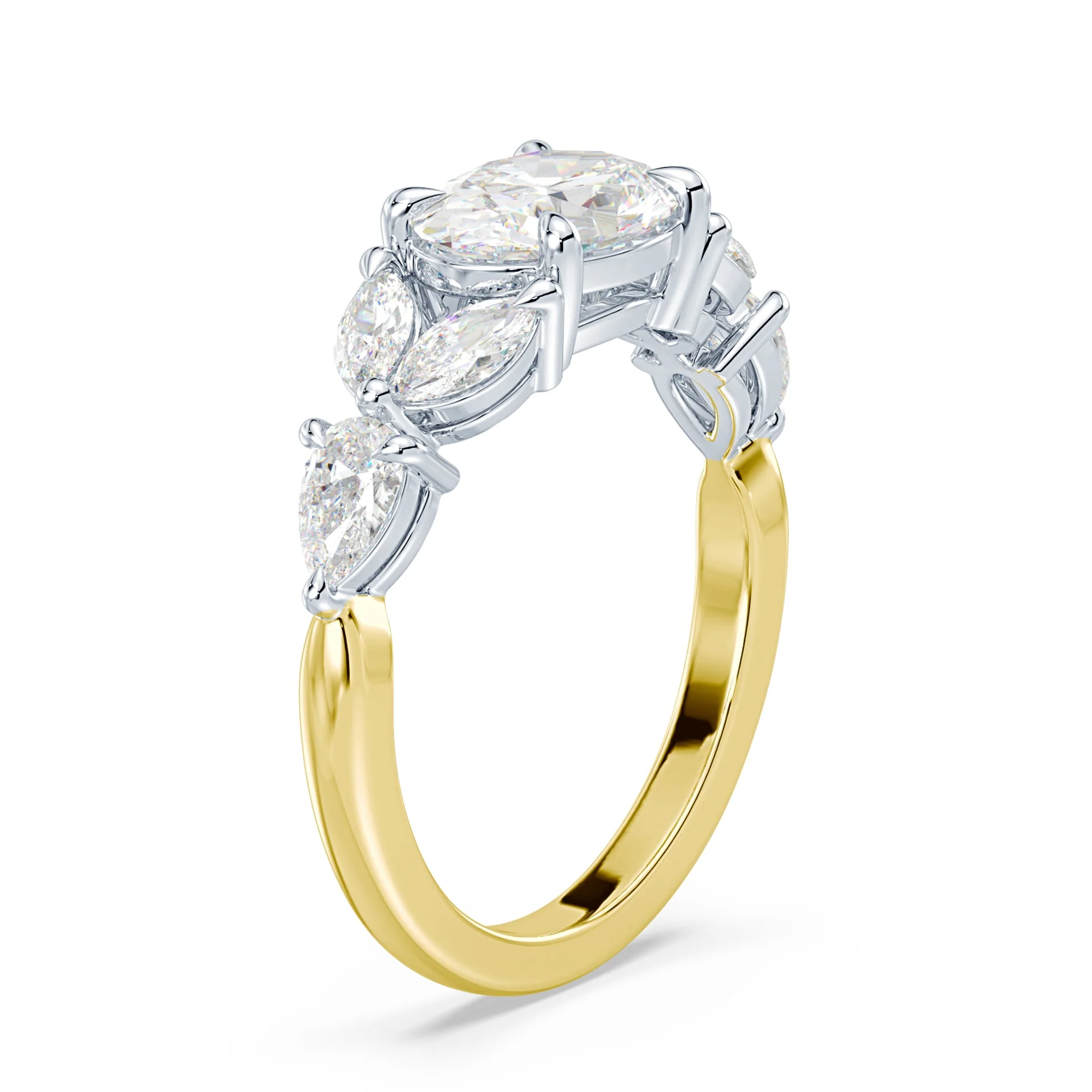 Oval Floral Lab Diamond Ring - Image 2