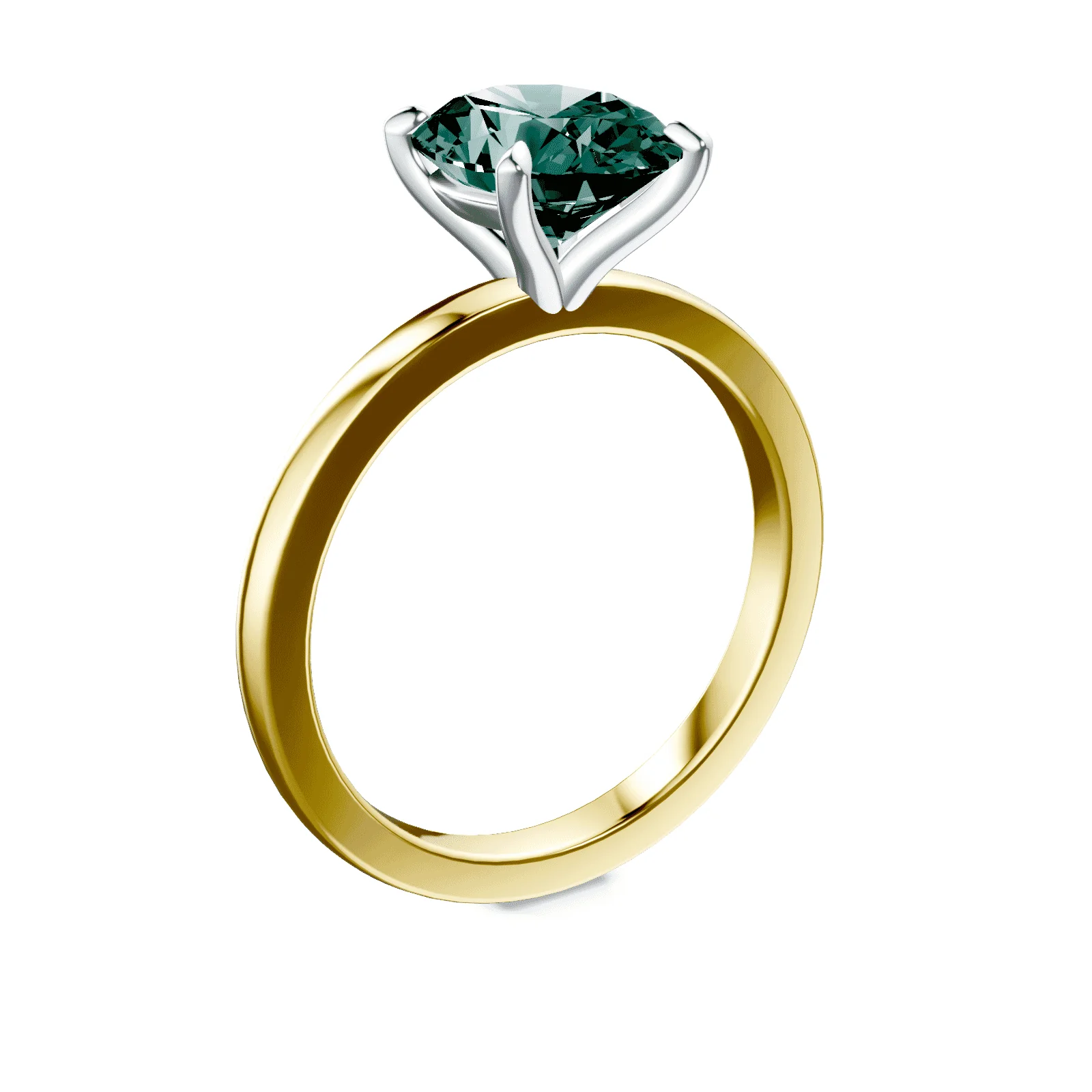 Oval Green Diamond Ring - Image 2