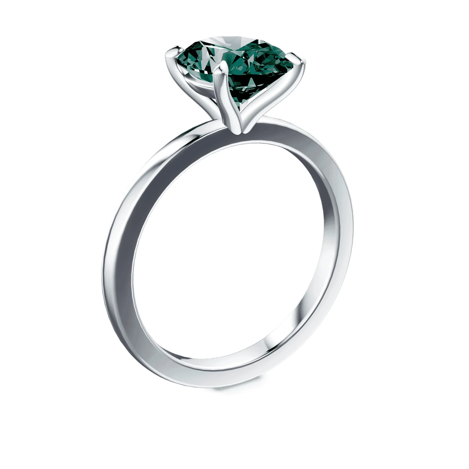 Oval Green Diamond Ring - Image 2