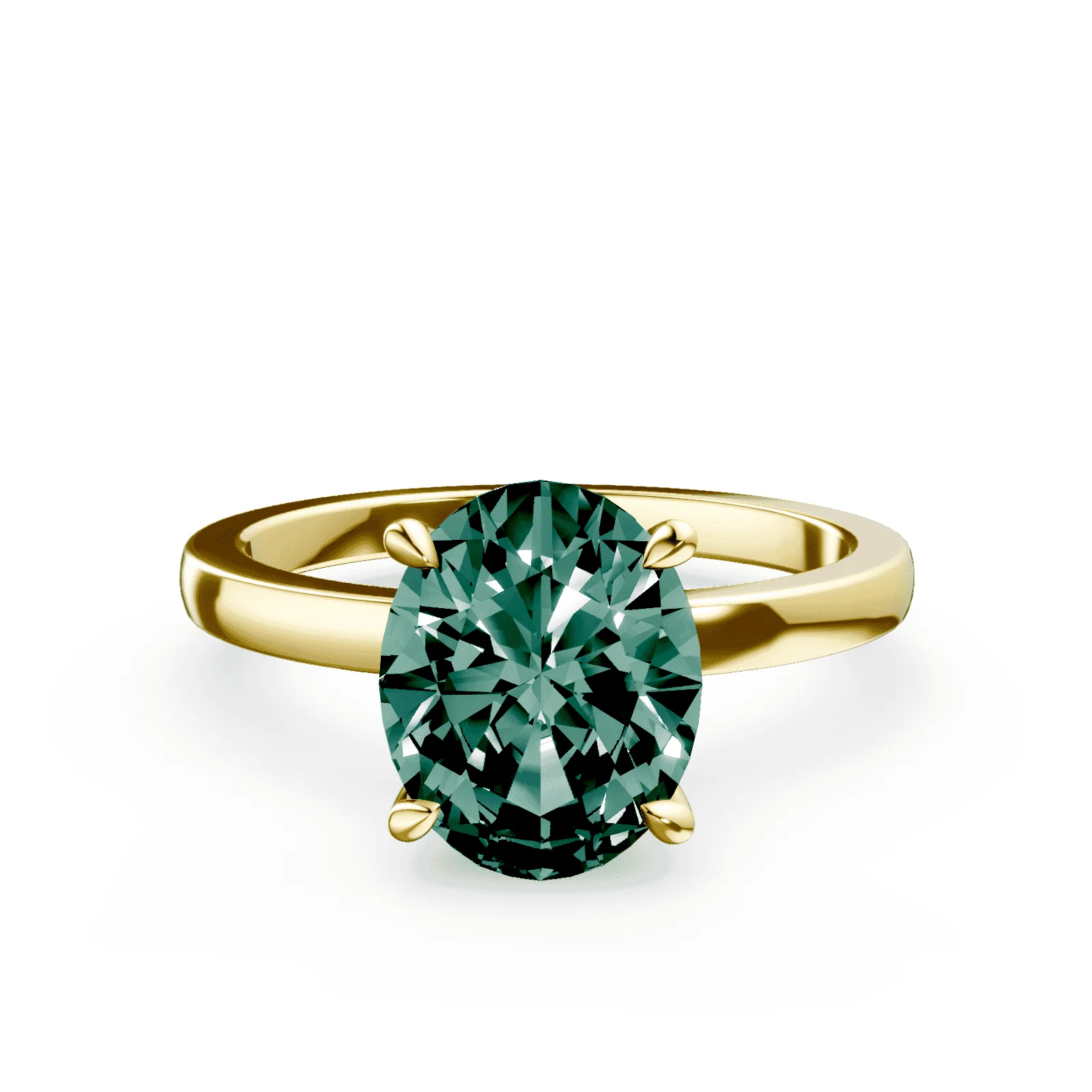 Oval Green Diamond Ring