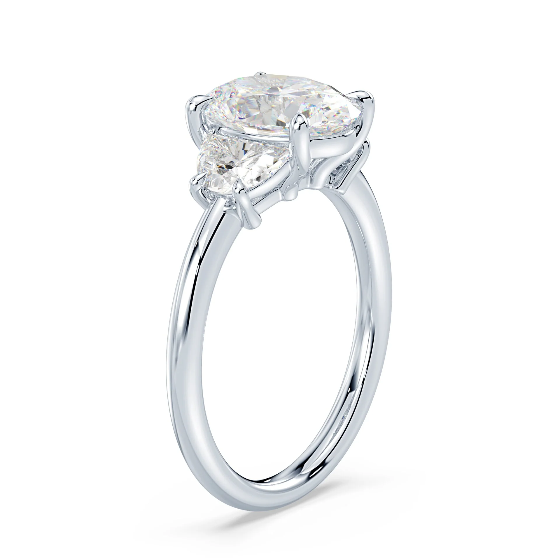 Oval Half Moon Three Stone - Image 2