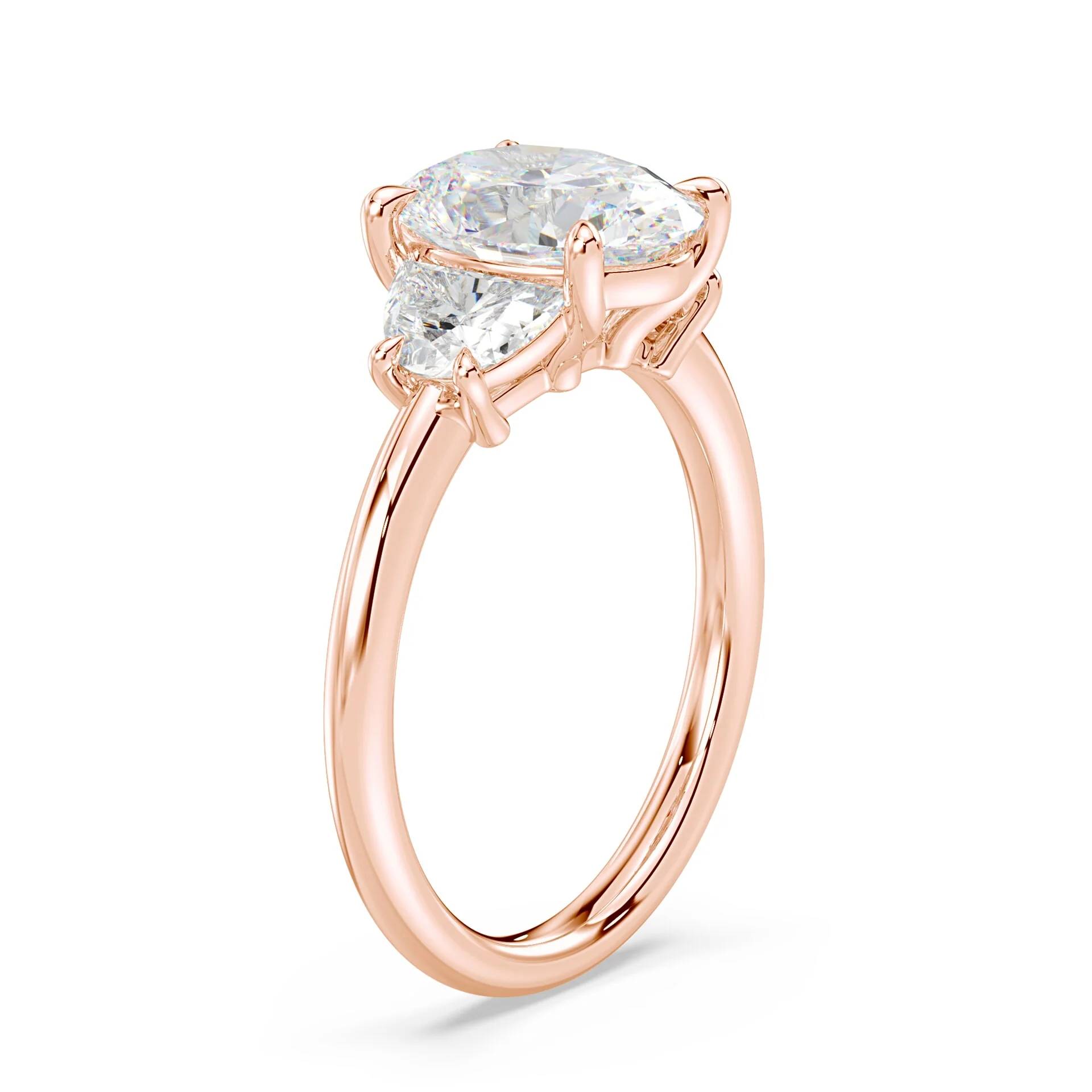 Oval Half Moon Three Stone - Image 2