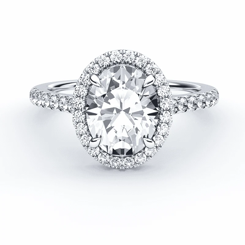 Oval Halo Pave Ring