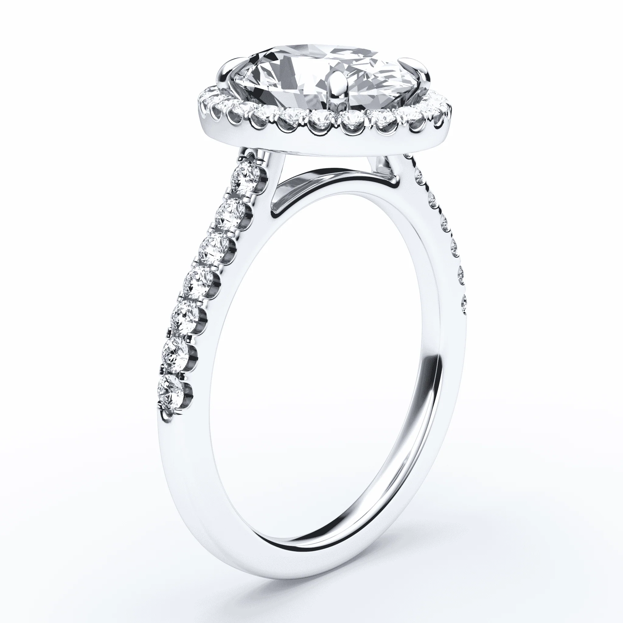 Oval Halo Pave Ring - Image 2