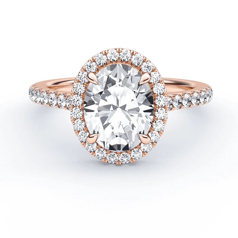 Oval Halo Pave Ring