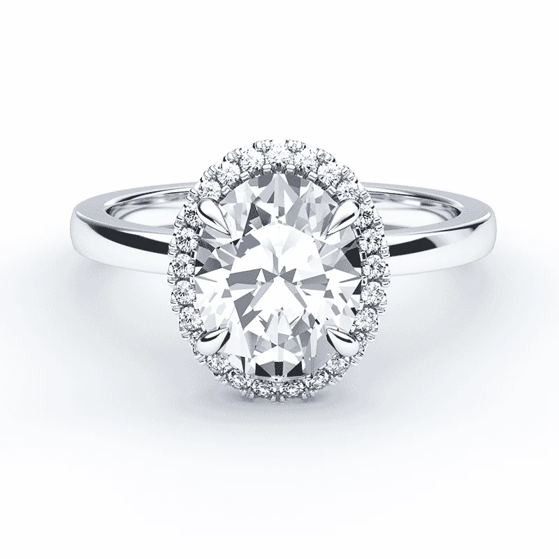 Oval Simple Halo Ring