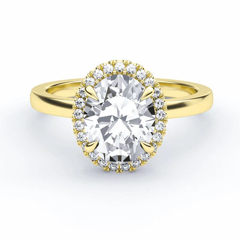 Oval Simple Halo Ring
