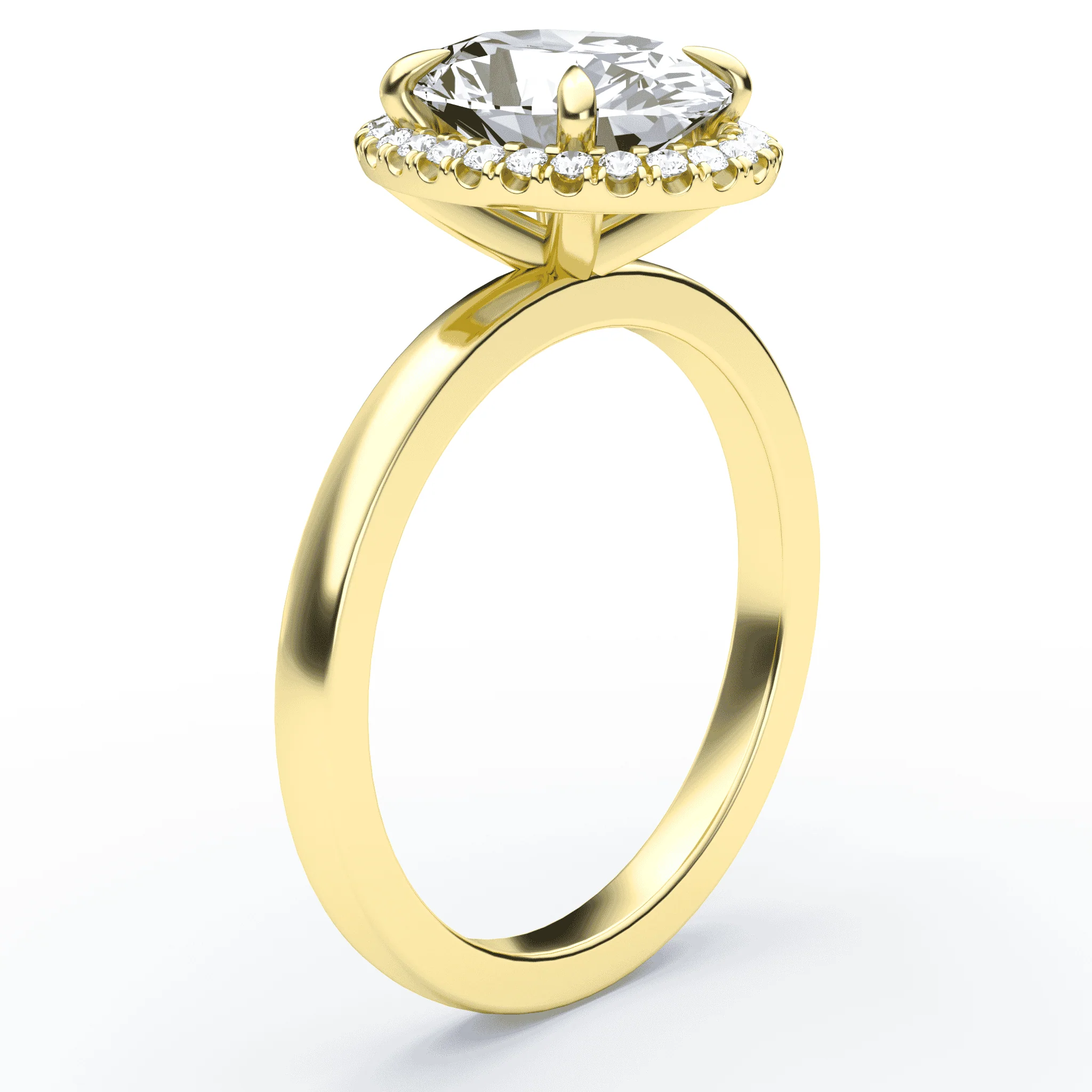 Oval Simple Halo Ring - Image 2