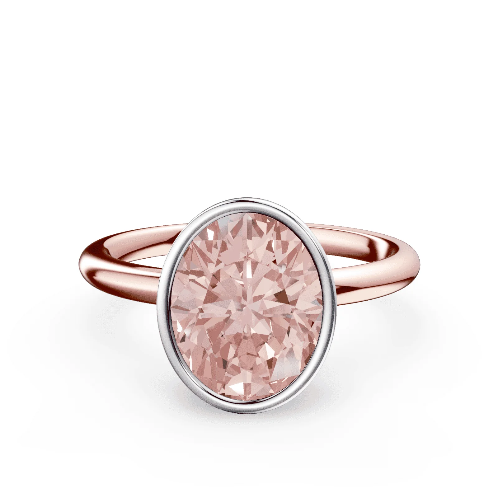 Oval Bezel Pink Diamond Ring