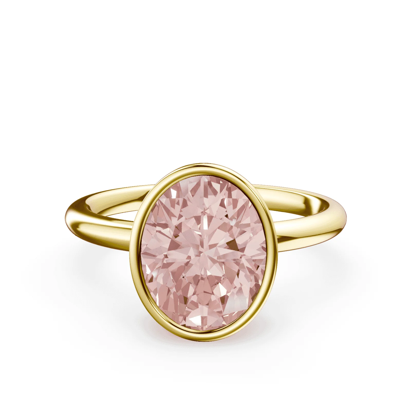 Oval Bezel Pink Diamond Ring