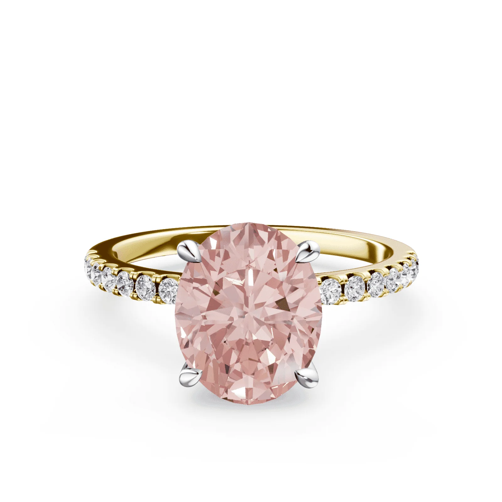 Oval Pink Diamond Pave Ring
