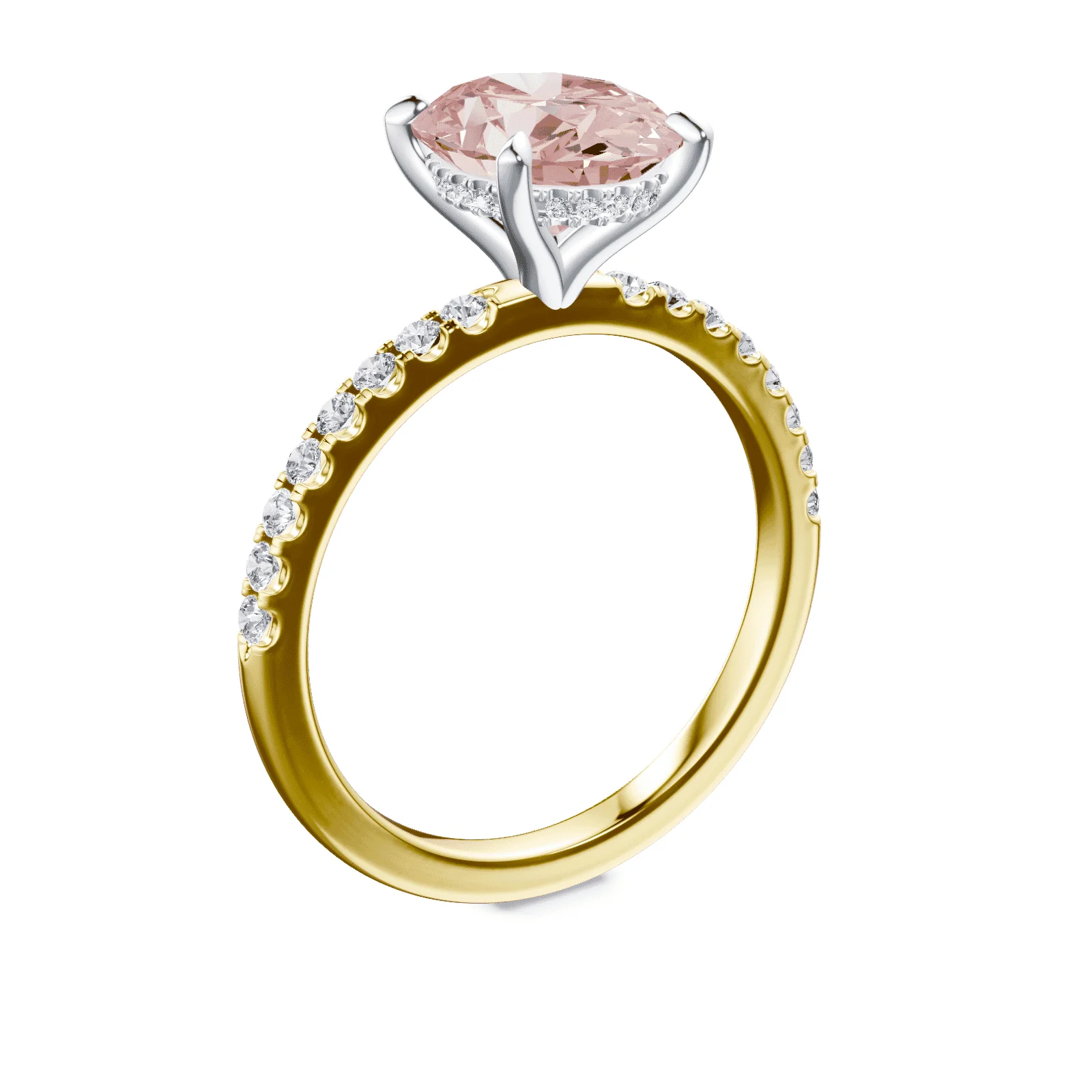 Oval Pink Diamond Pave Ring - Image 2