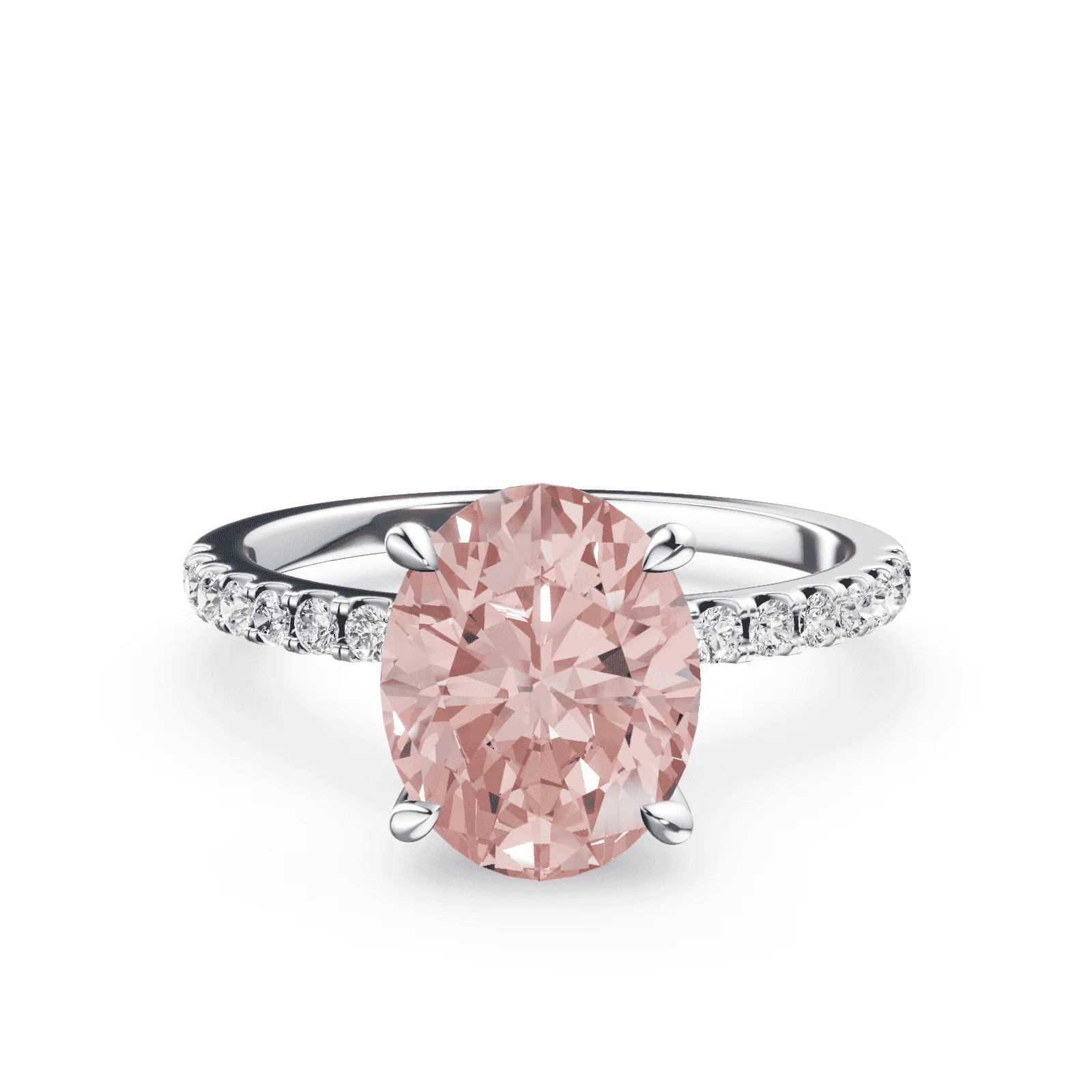 Oval Pink Diamond Pave Ring