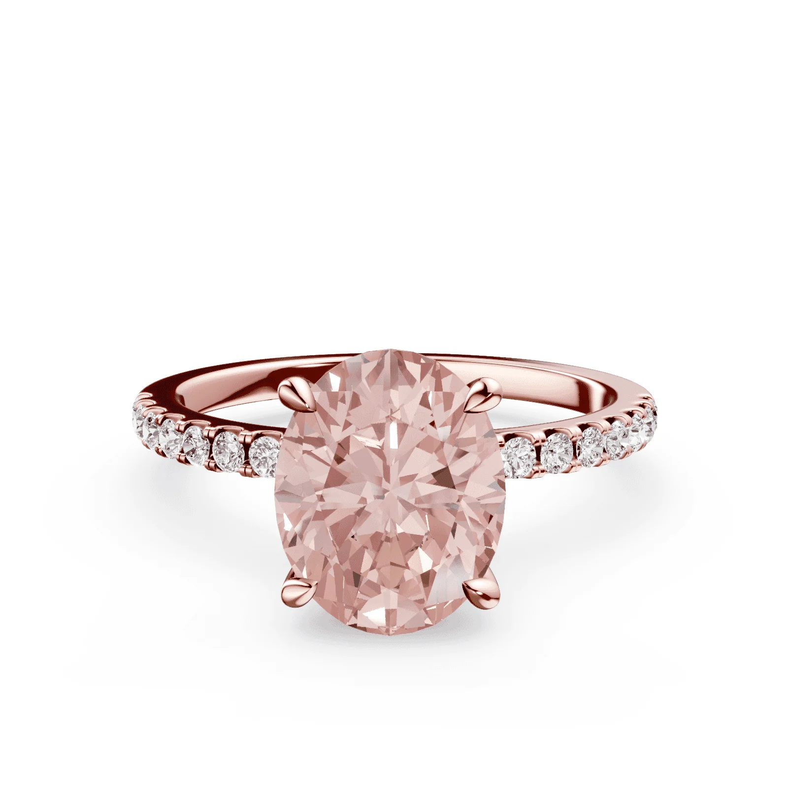 Oval Pink Diamond Pave Ring