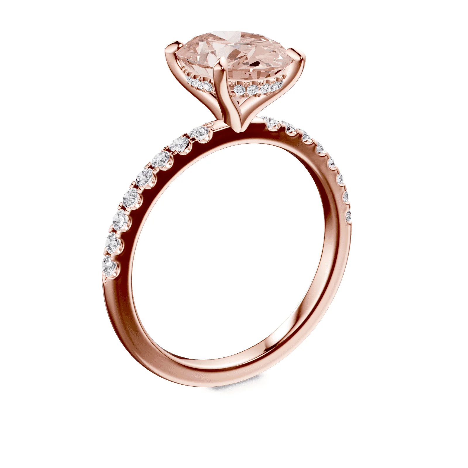 Oval Pink Diamond Pave Ring - Image 2