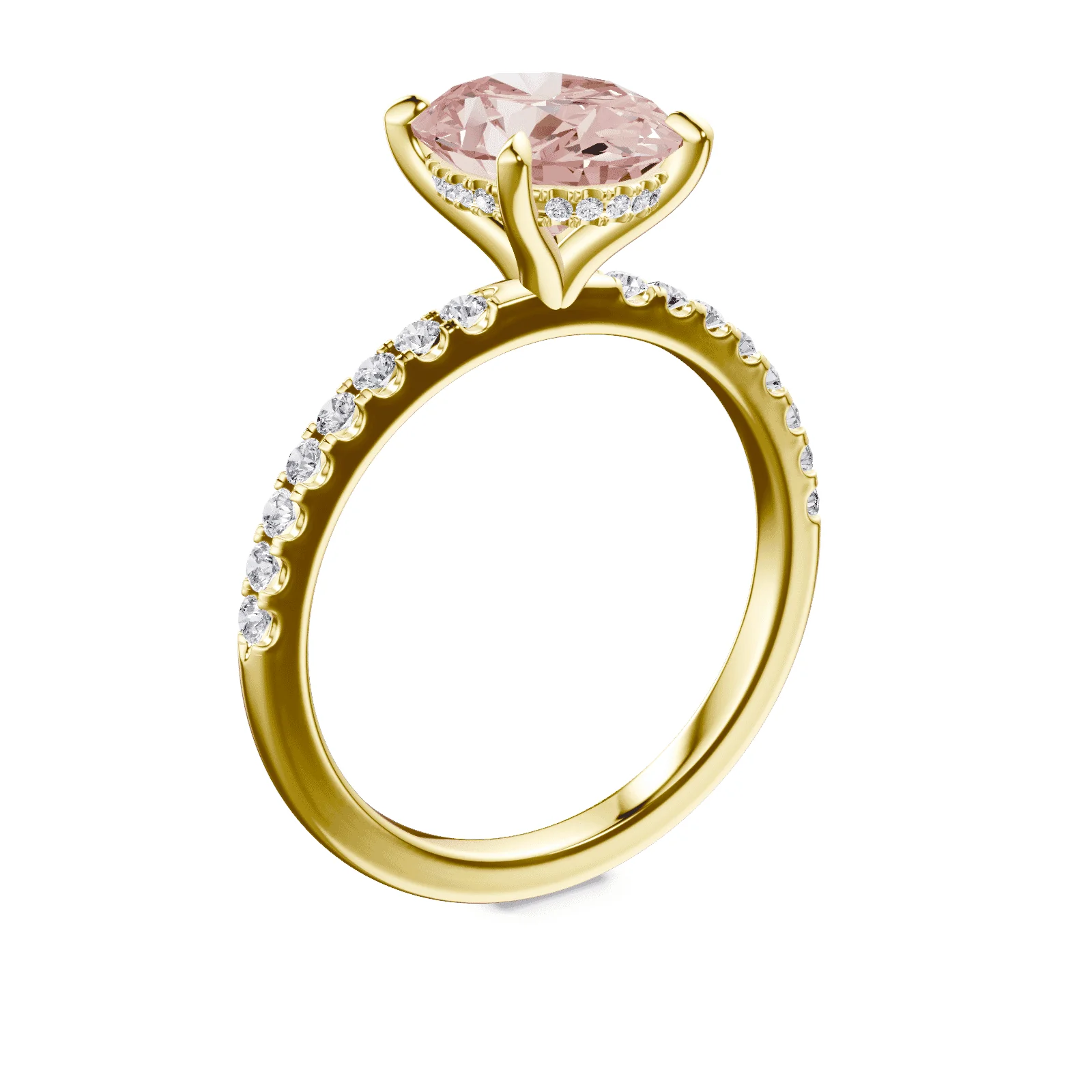 Oval Pink Diamond Pave Ring - Image 2