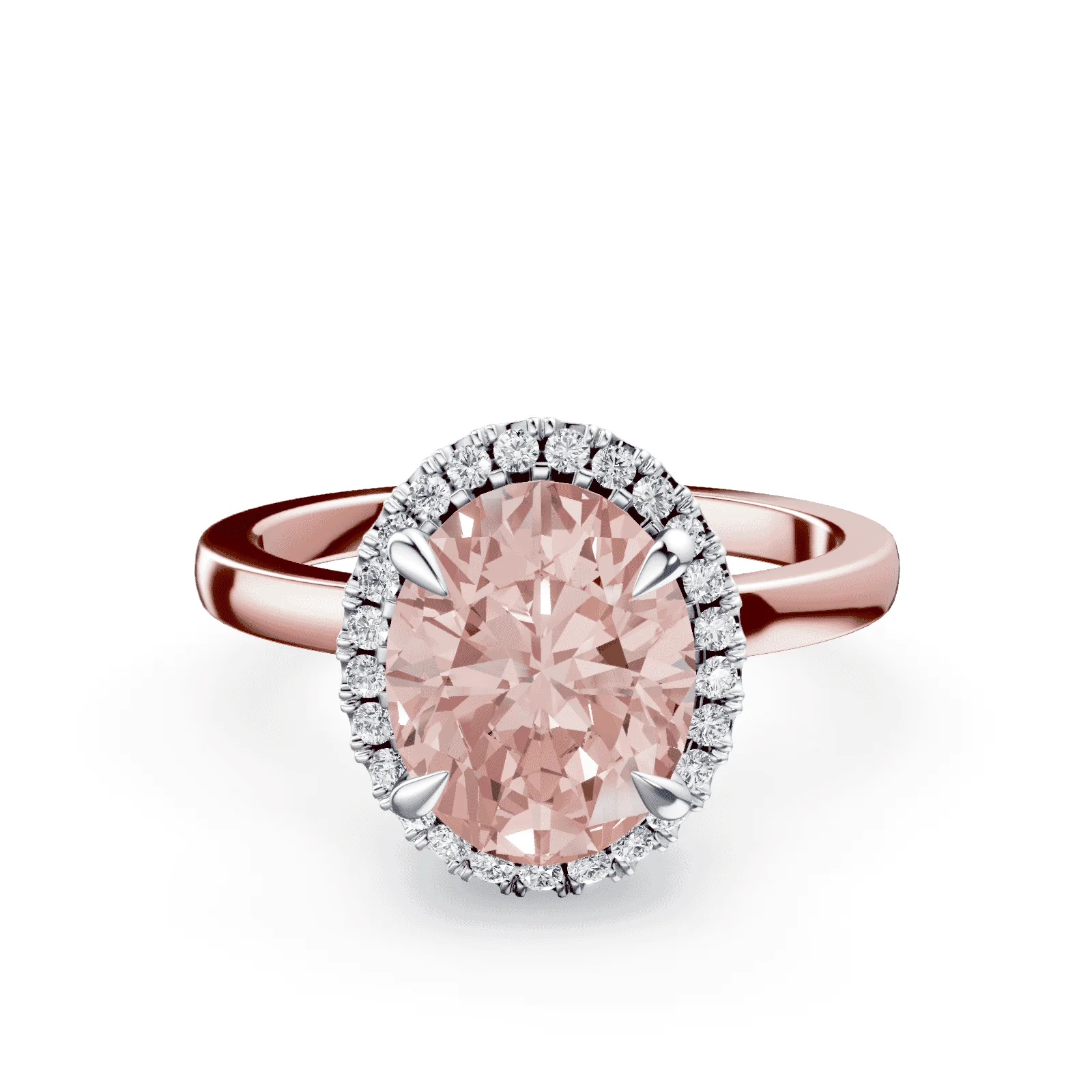 Oval Halo Pink Diamond Ring