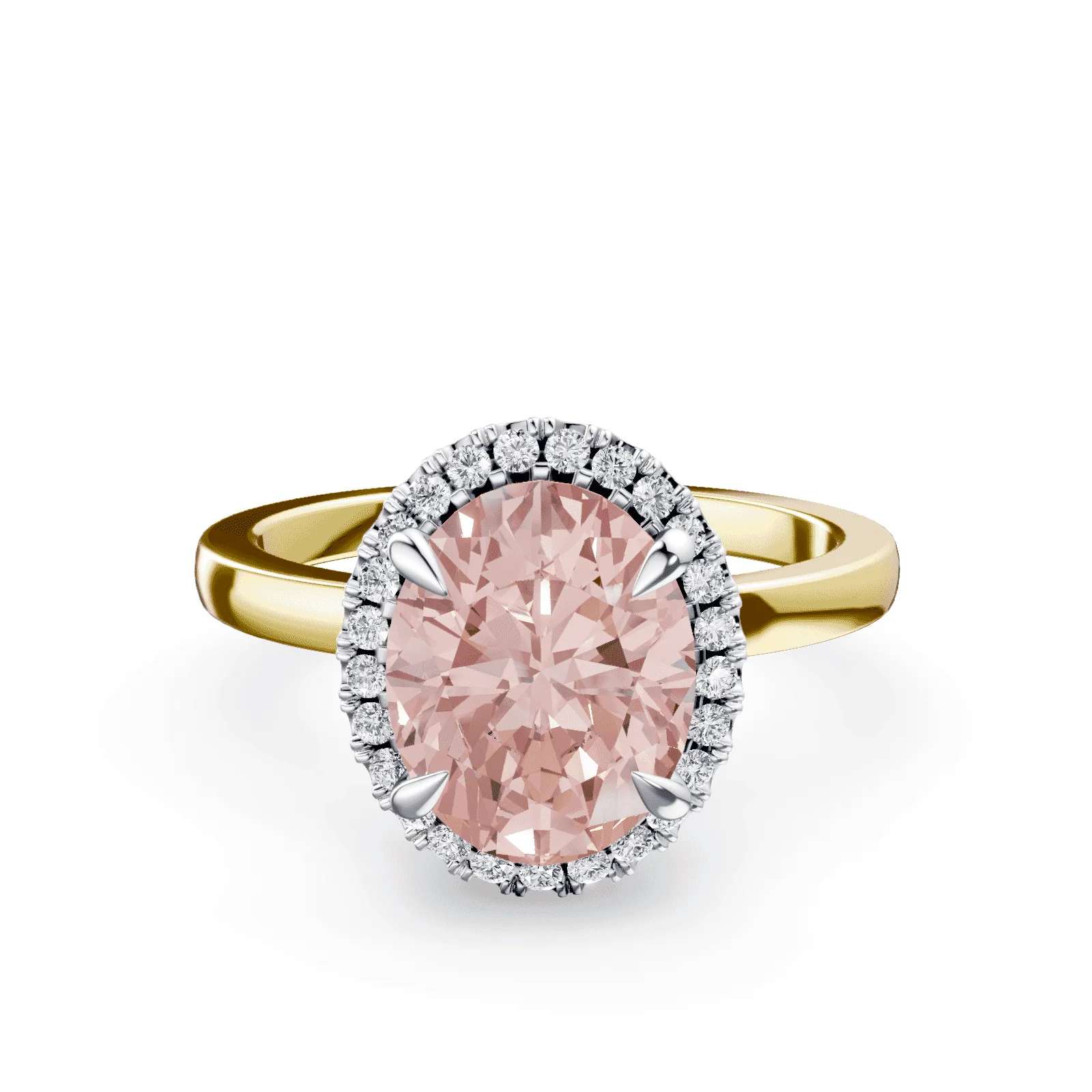 Oval Halo Pink Diamond Ring