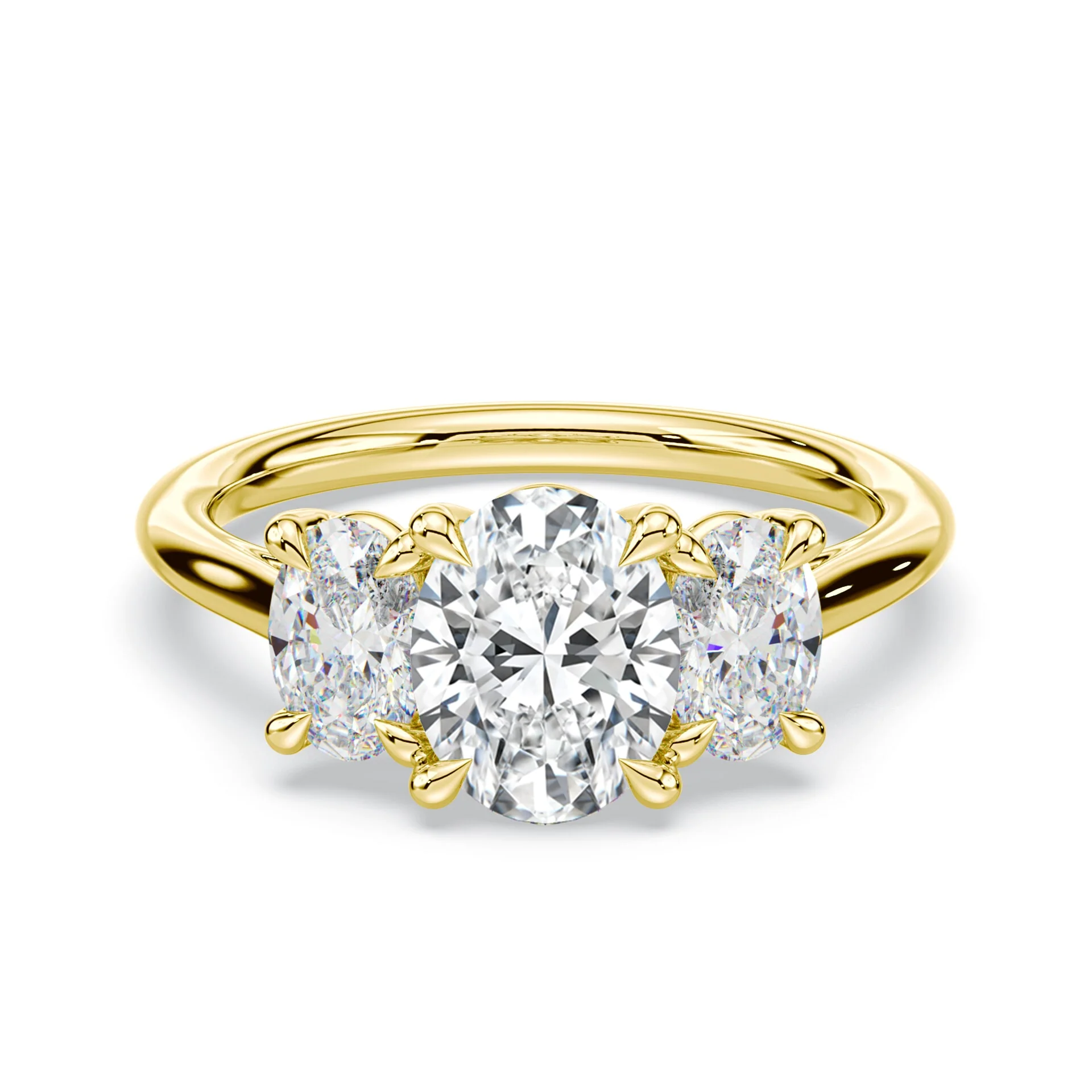 Oval Three Stone Trellis Ring
