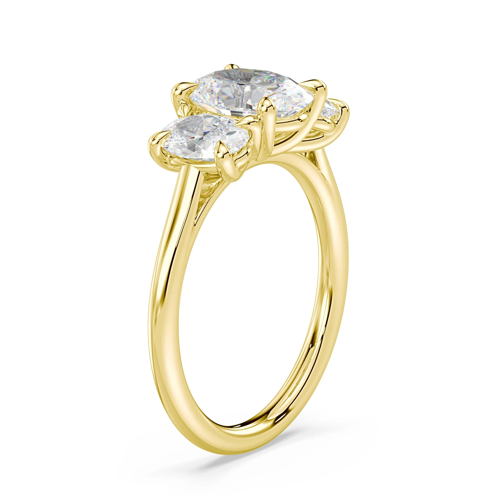 Oval Three Stone Trellis Ring - Image 2