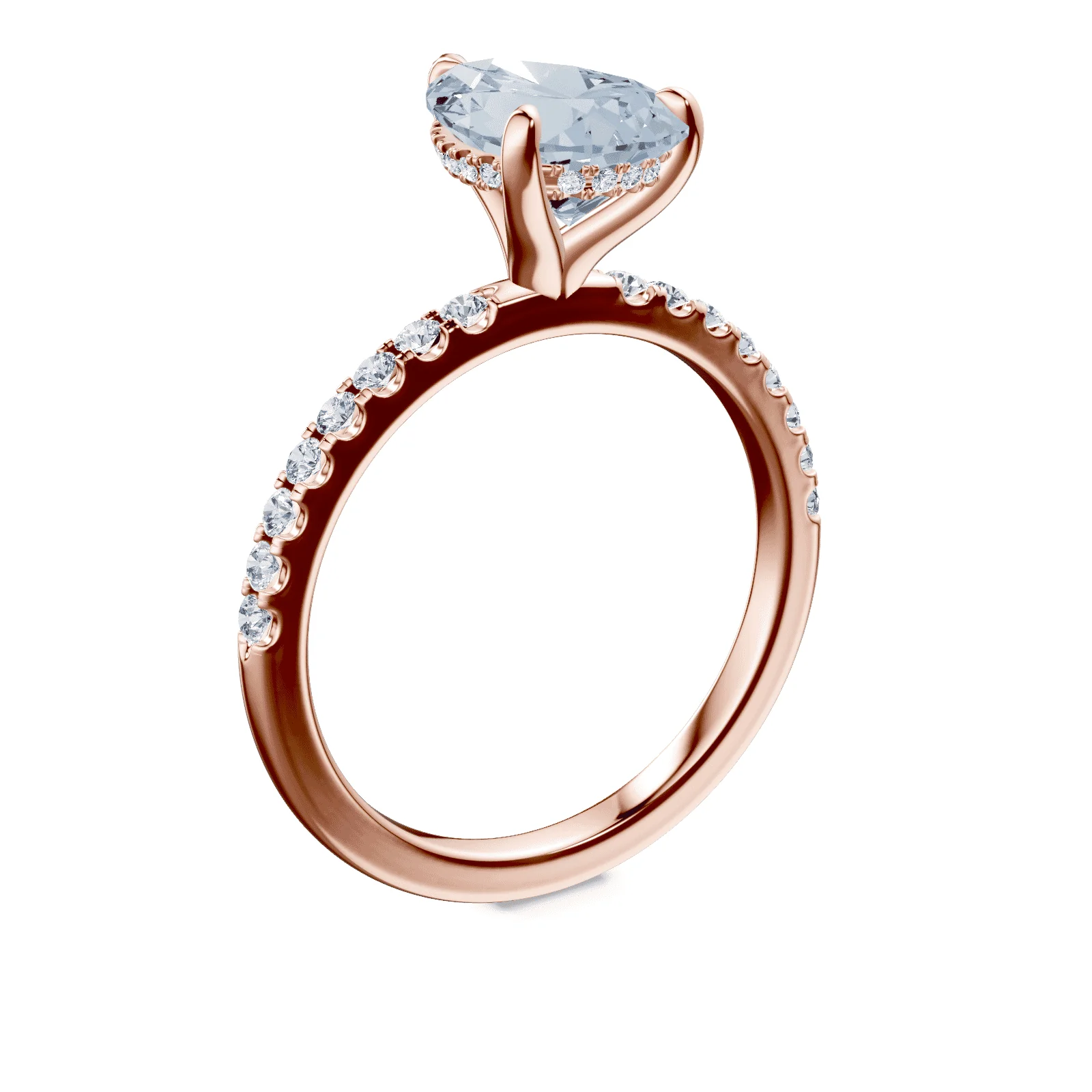 Pear Cut Blue Diamond Pave Ring - Image 2