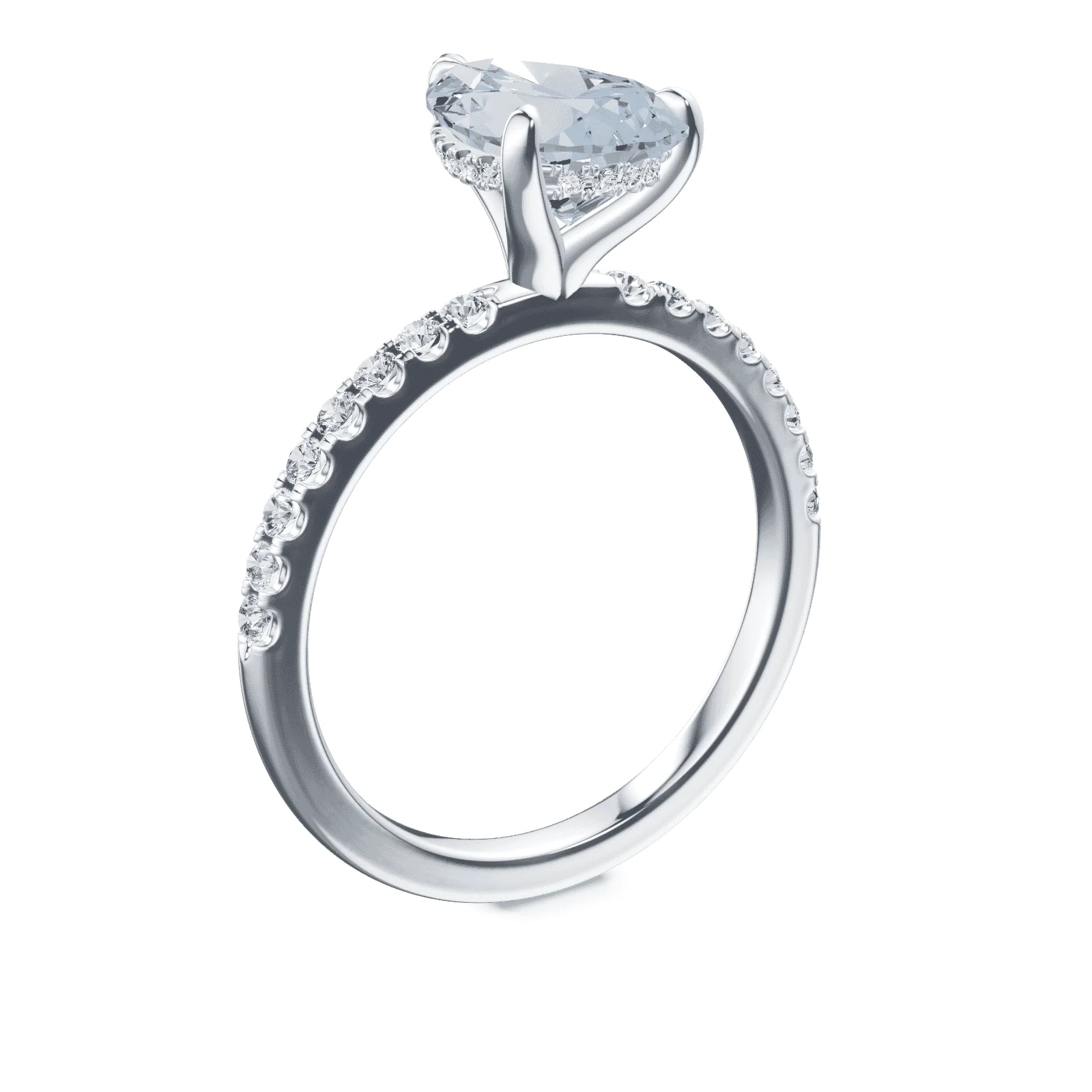 Pear Cut Blue Diamond Pave Ring - Image 2